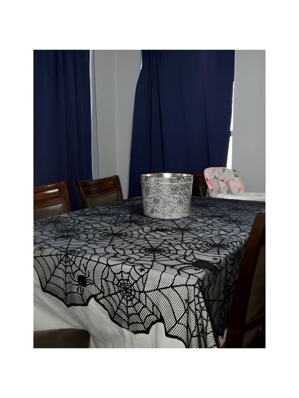 Halloween 18"x96" & 54"x72 Lace Spiderweb Fireplace Mantle Cover Fireplace Scarf